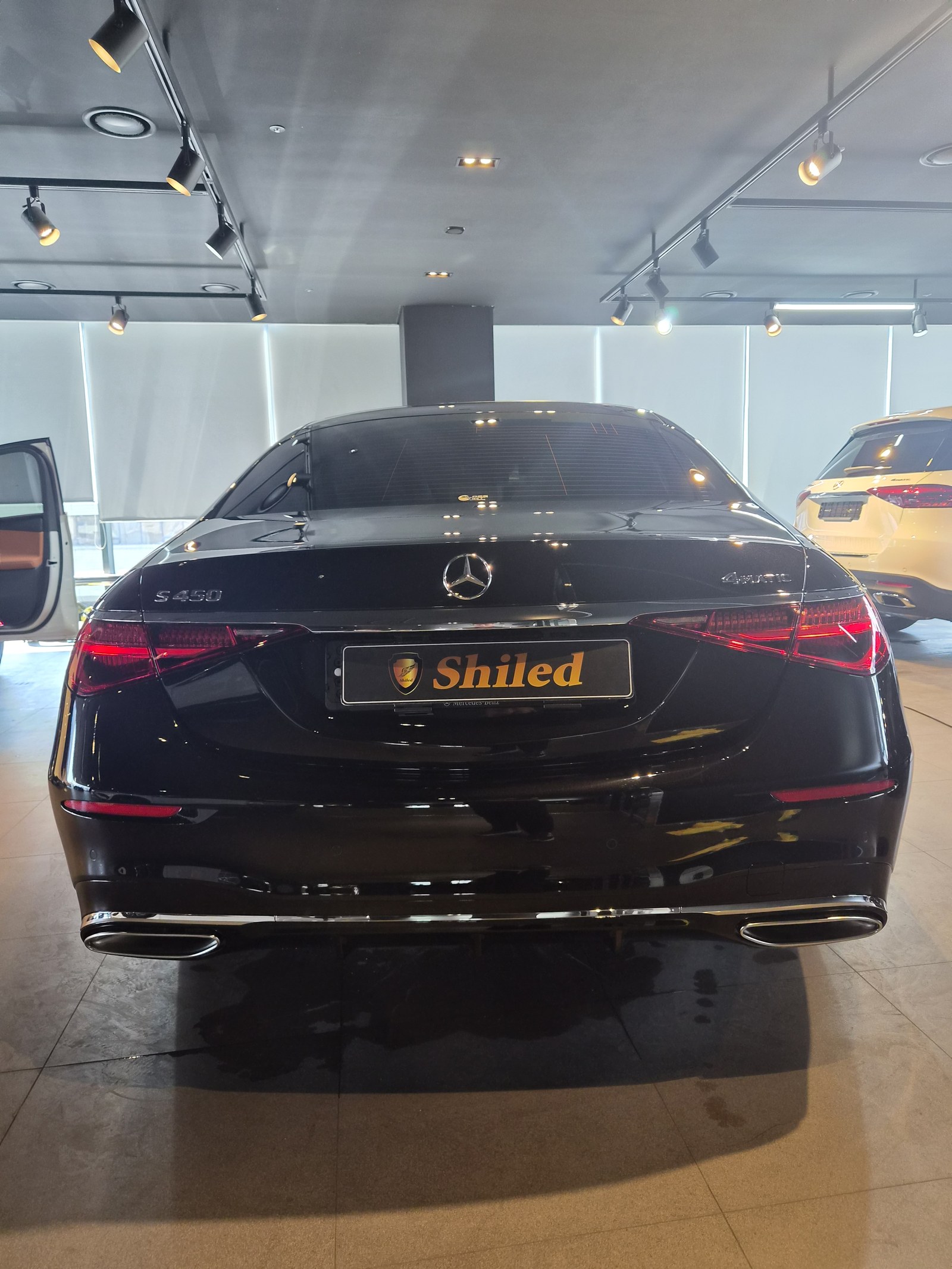 부산 벤츠 S450 블랙 신차 후면 쉴드광택