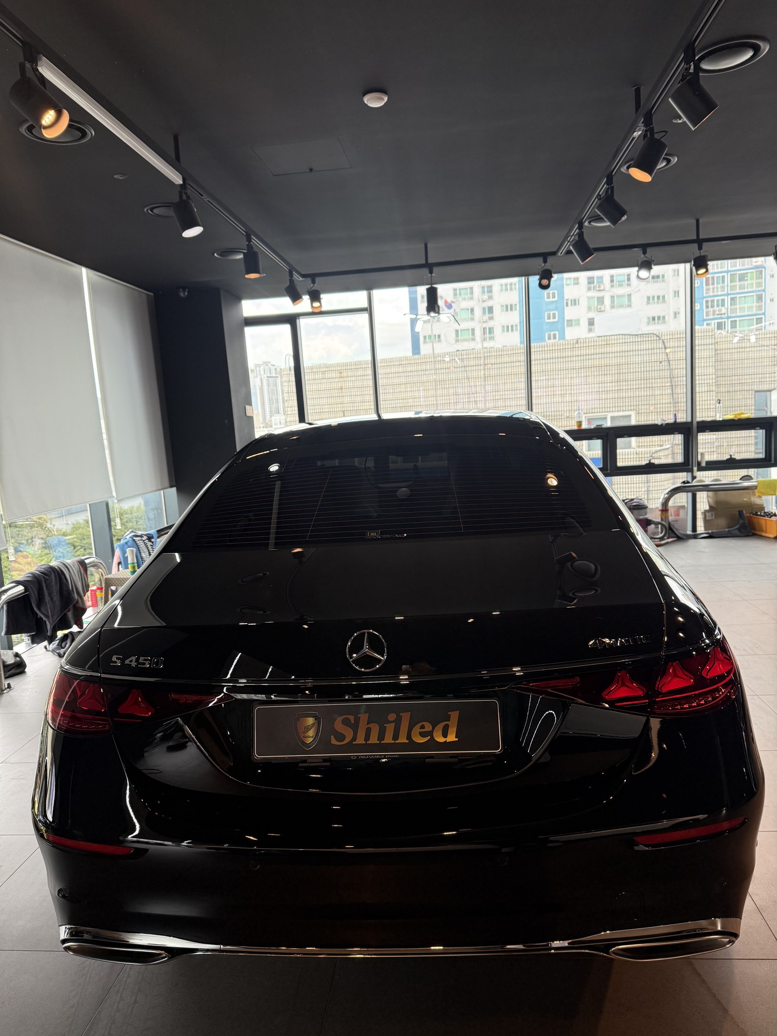 벤츠 S450 검정 신차 후면 - 부산 신차코팅 F5