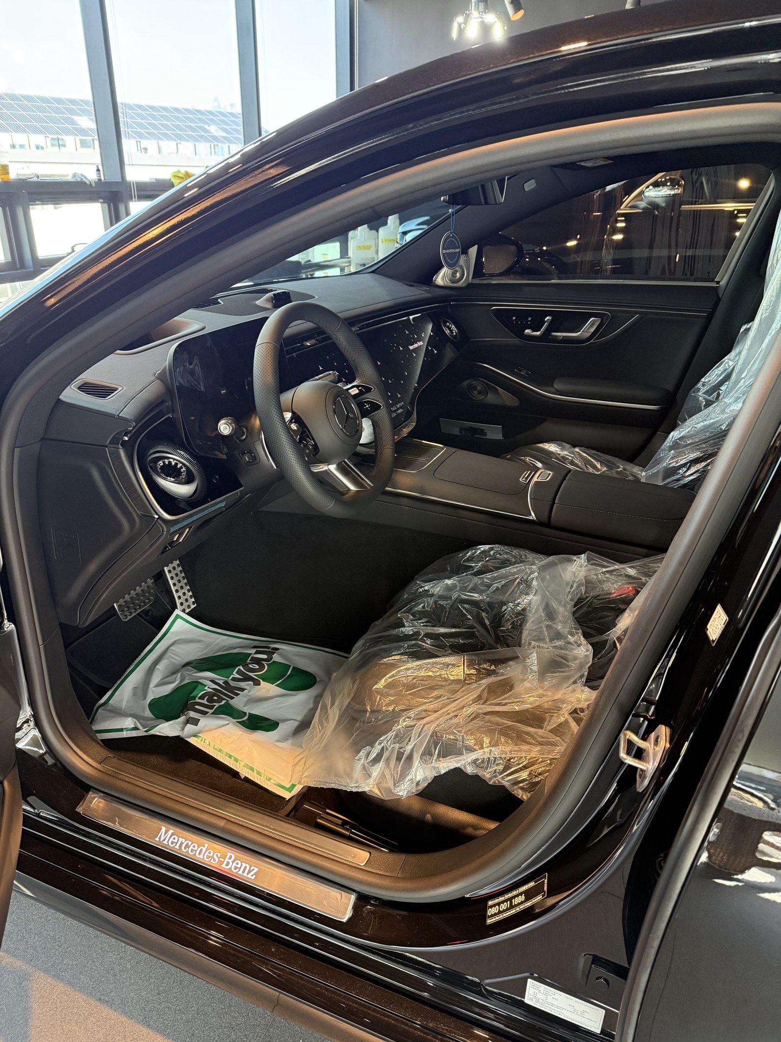 벤츠 S450 신차 실내 - 출고 전 시트 보호 비닐