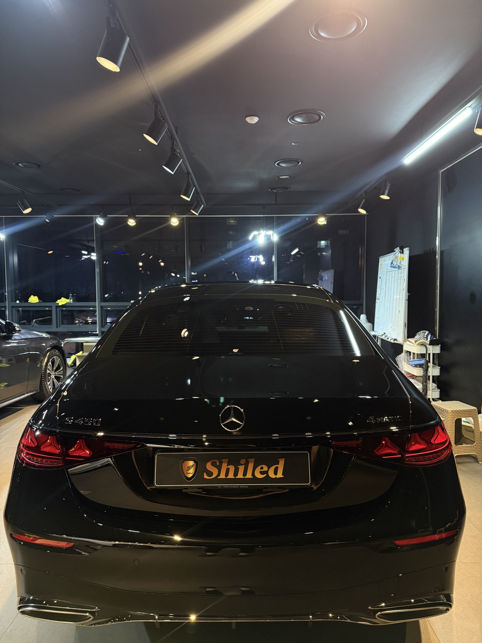 벤츠 S450 검정 신차 후면 4MATIC - 부산 쉴드광택 신차코팅