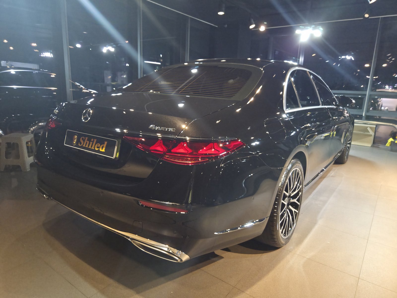 벤츠 S450 검정 신차 후측면 - 부산 쉴드광택 신차코팅