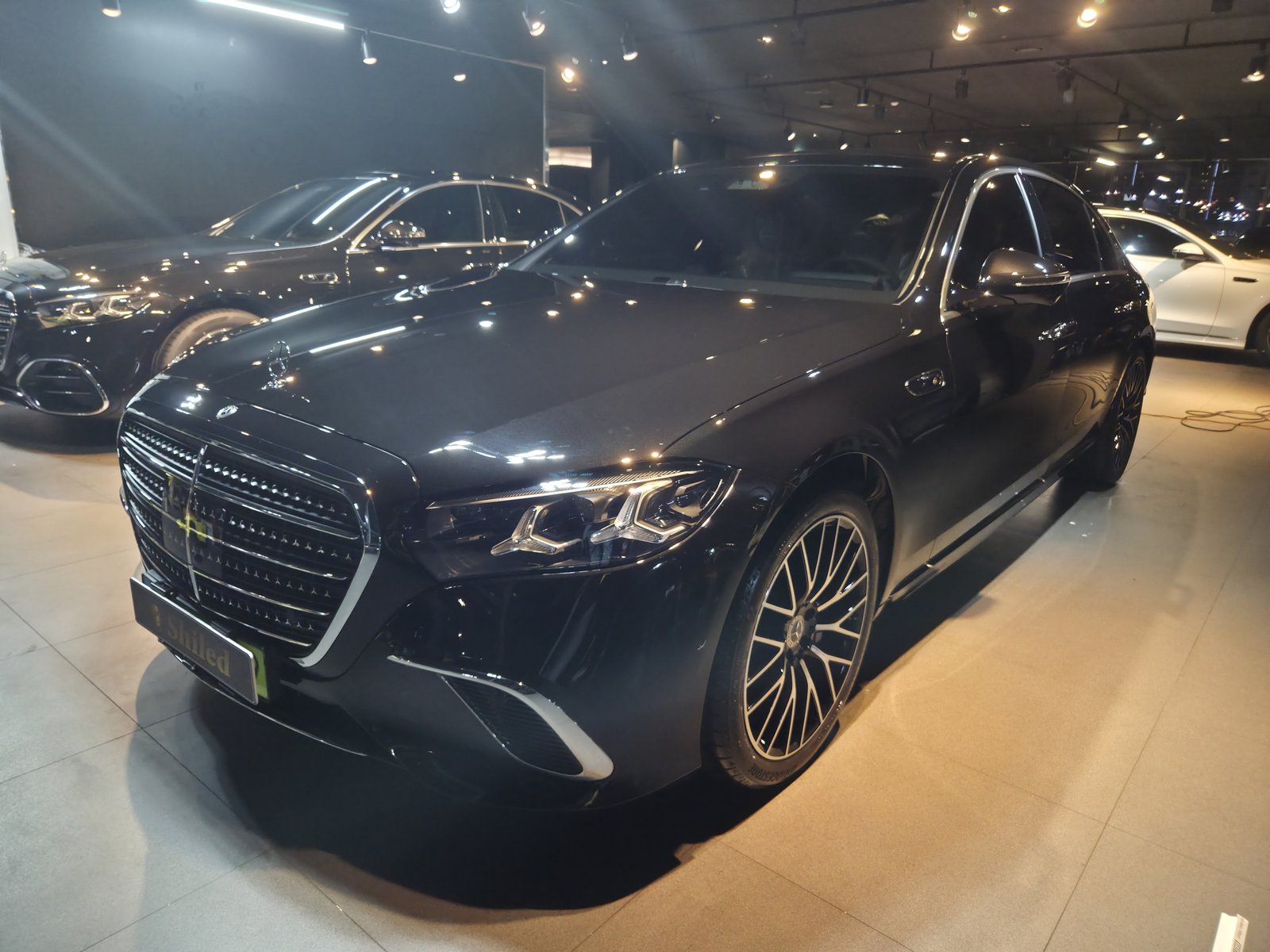 벤츠 S450 검정 신차 전측면 앵글 - 부산 유리막코팅