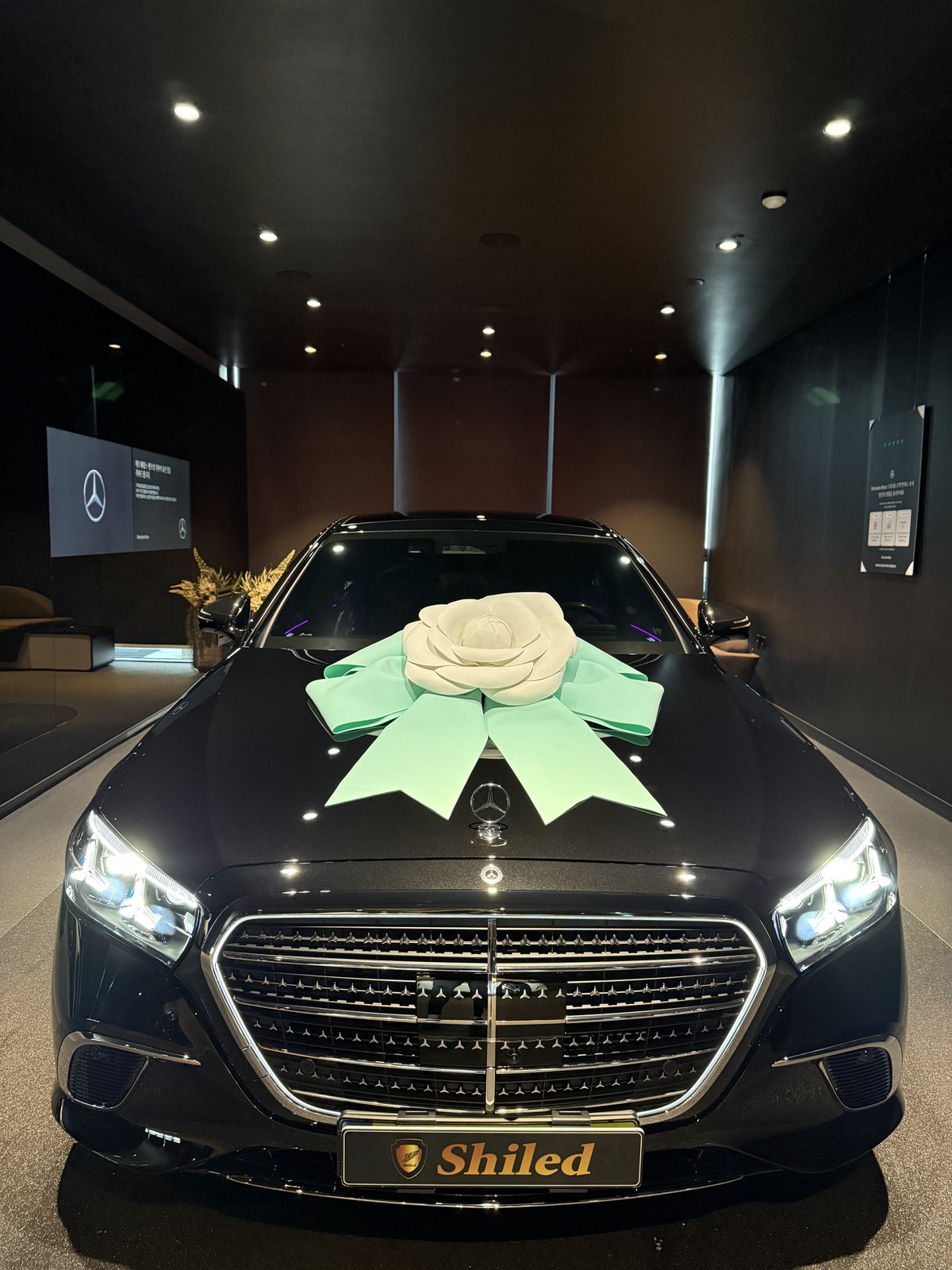 벤츠 S350 검정 신차 F5 유리막코팅 - 부산 쉴드광택 전면
