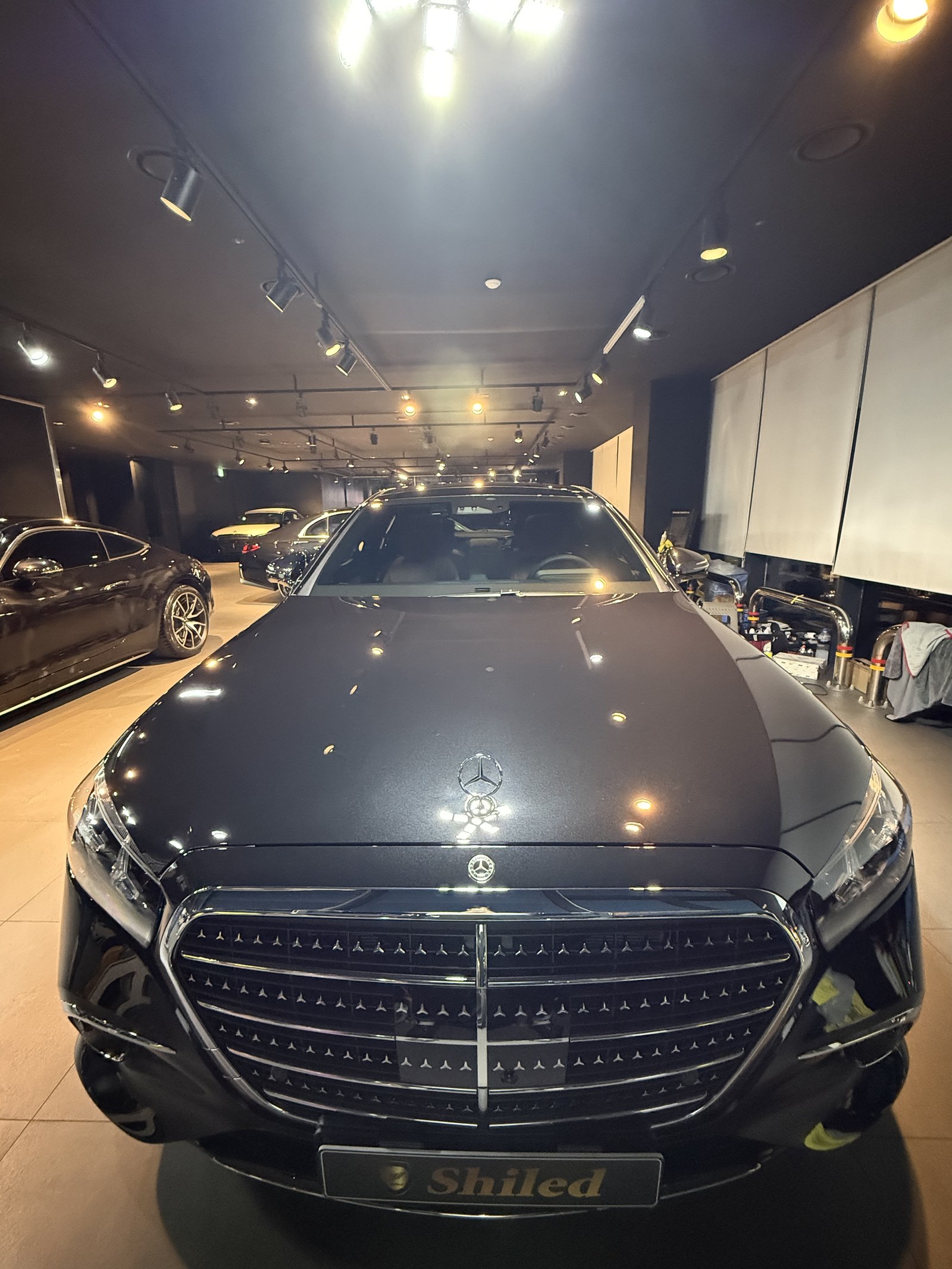 벤츠 S450 검정 신차 F5 유리막코팅 - 부산 쉴드광택 전면