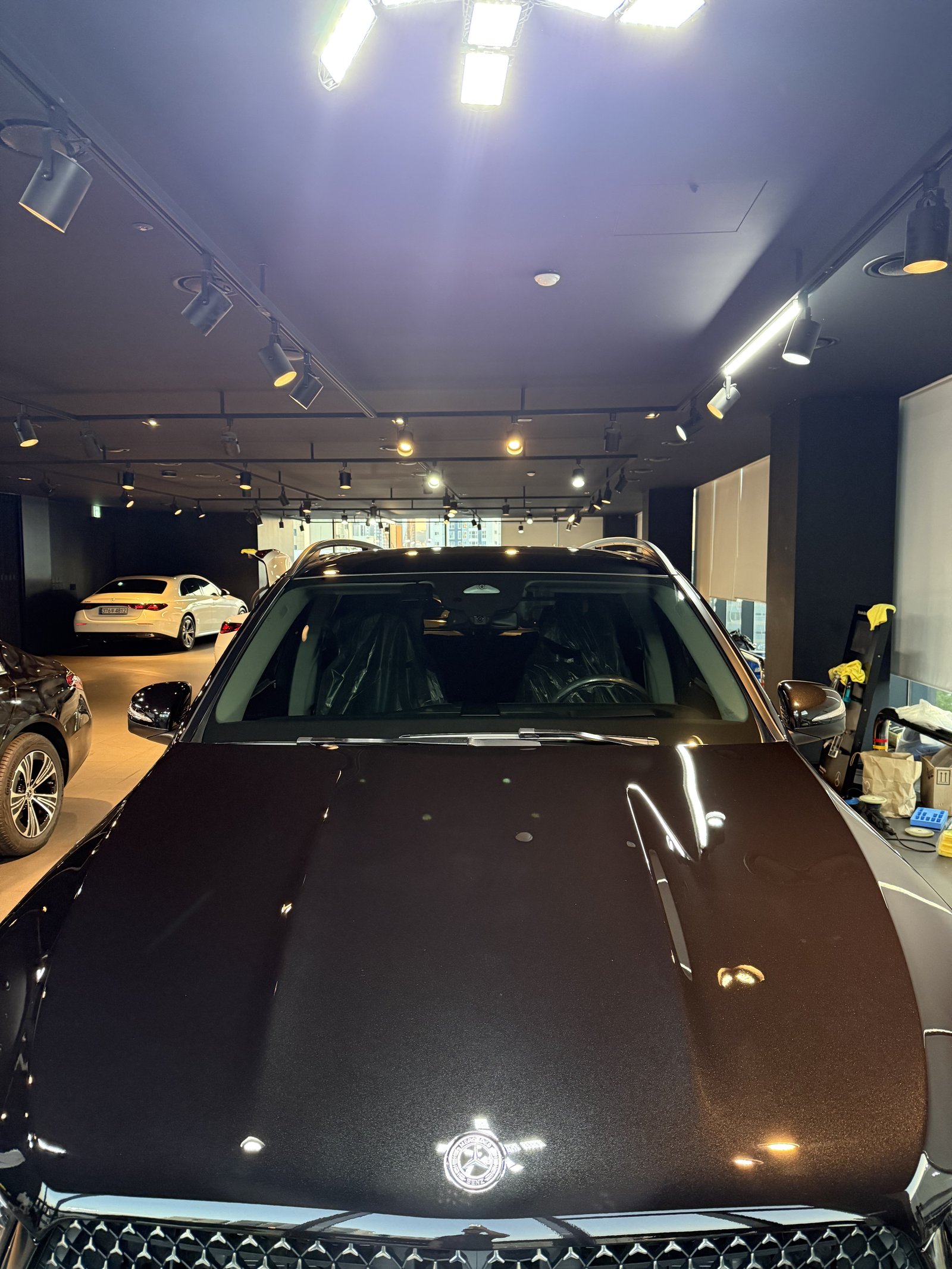 GLE450 AMG 검정 두 번째 차 보닛 - 부산 유리막코팅